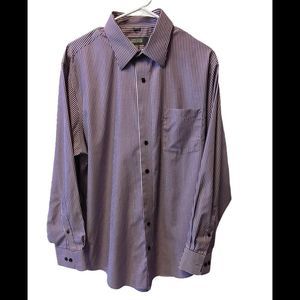 Kenneth Cole reaction, long sleeve dress shirt, large, purple white stripes